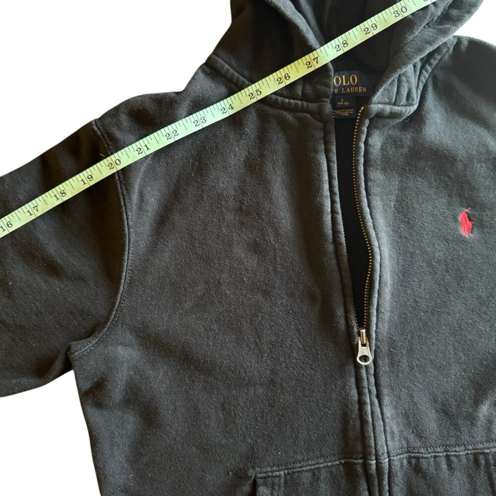 Polo Ralph Lauren Black Full Zip Hoodie Sweatshirt Youth Size L - Picture 5 of 6